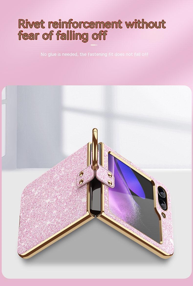 Phone Case For Samsung Galaxy Z Flip 6 Z Flip 5 Z Flip 4 Z Flip 3 Back Cover Portable Bumper Frame Plating sky Glitter Shine TPU PC Metal 2025 - $21.99 –P3