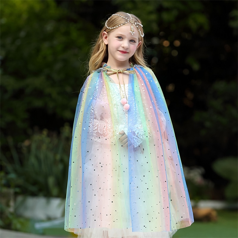 Barn Jente Halloween Kappe Stjerne Ferie Paljetter Ytelse Frakk Yttertøy 4-12 år Vinter D49 farge D50 lyseblå D51 lilla 2025 - $27.99 –P3