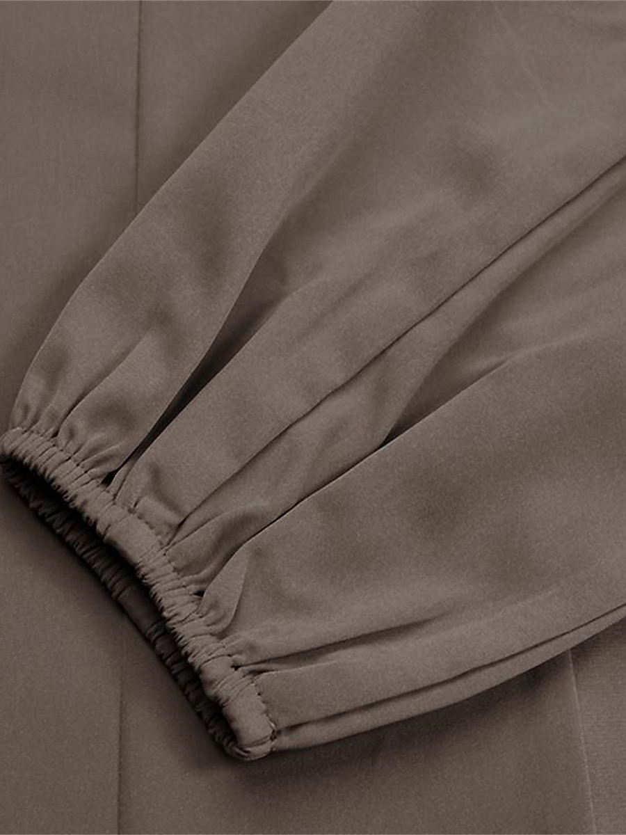 Abito lungo da donna, nero, marrone, verde, primavera, autunno, inverno, casual, abaya, classico, casual, stile da strada, all'aperto, per le vacanze, quotidiano, vestibilità ampia, tinta unita, scollo rotondo. del 2025 a $31.99 –P5
