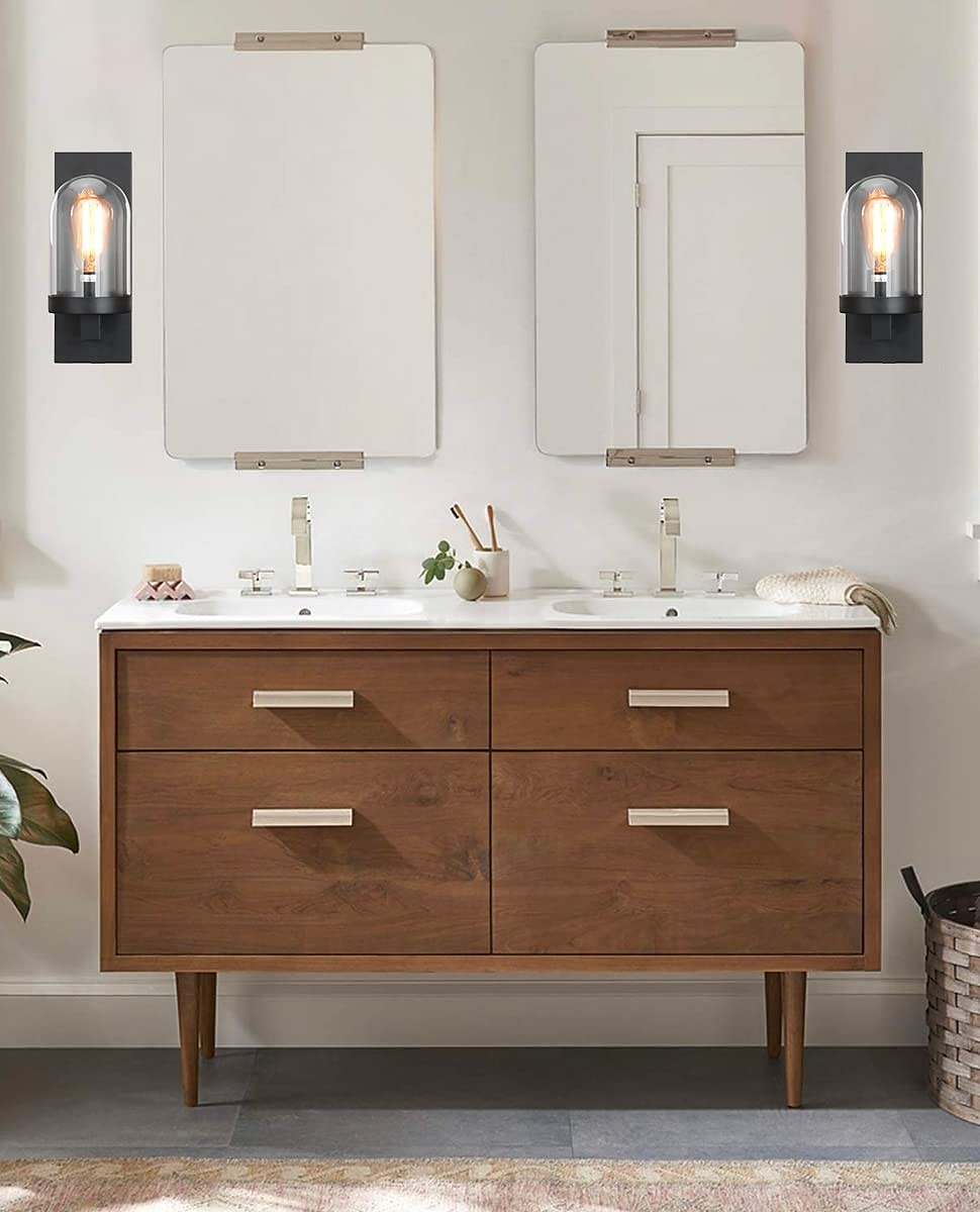 Black Industrial Wall Sconce Lighting Farmhouse Vintage Wall Lamp with Glass Shade Antique Rustic Wall Light for Barn Hallway Entryway Restaurant 110-240V 2025 - $66.99 –P5