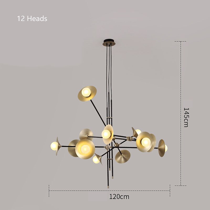 Modern Chandeliers 3/6/9/12-Light Brass Pendant Lighting Ceiling Light Fixture Fixtures for Dining Room, Kitchen, Living Room, Bedroom 110-240V 2025 - $257.89 –P9