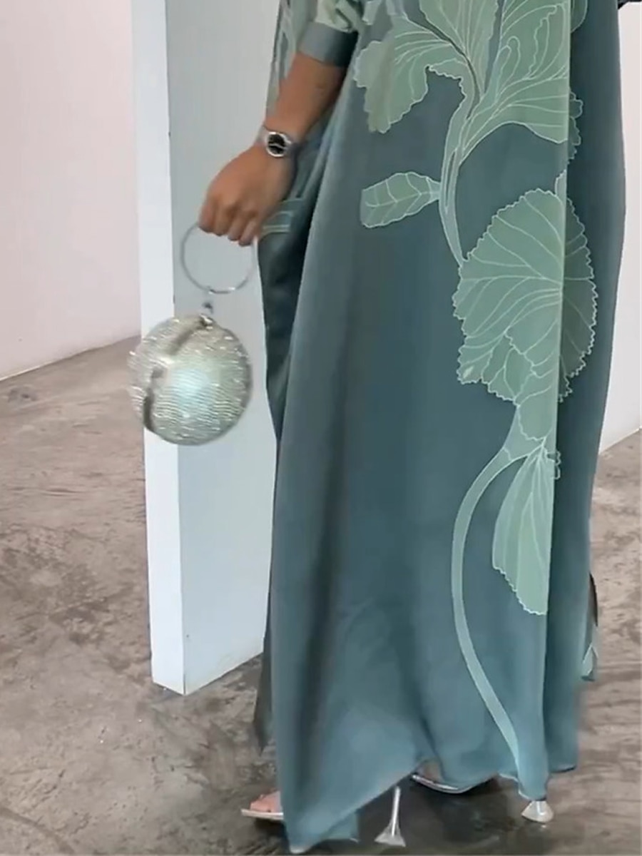 Damen schwarzes kleid Ballkleid abendkleider Taste Gespleisst V Ausschnitt Langarm Blumen Formal kleid hochzeitsgast Weiß Purpur Frühling Winter 2025 - $46.99 –P7