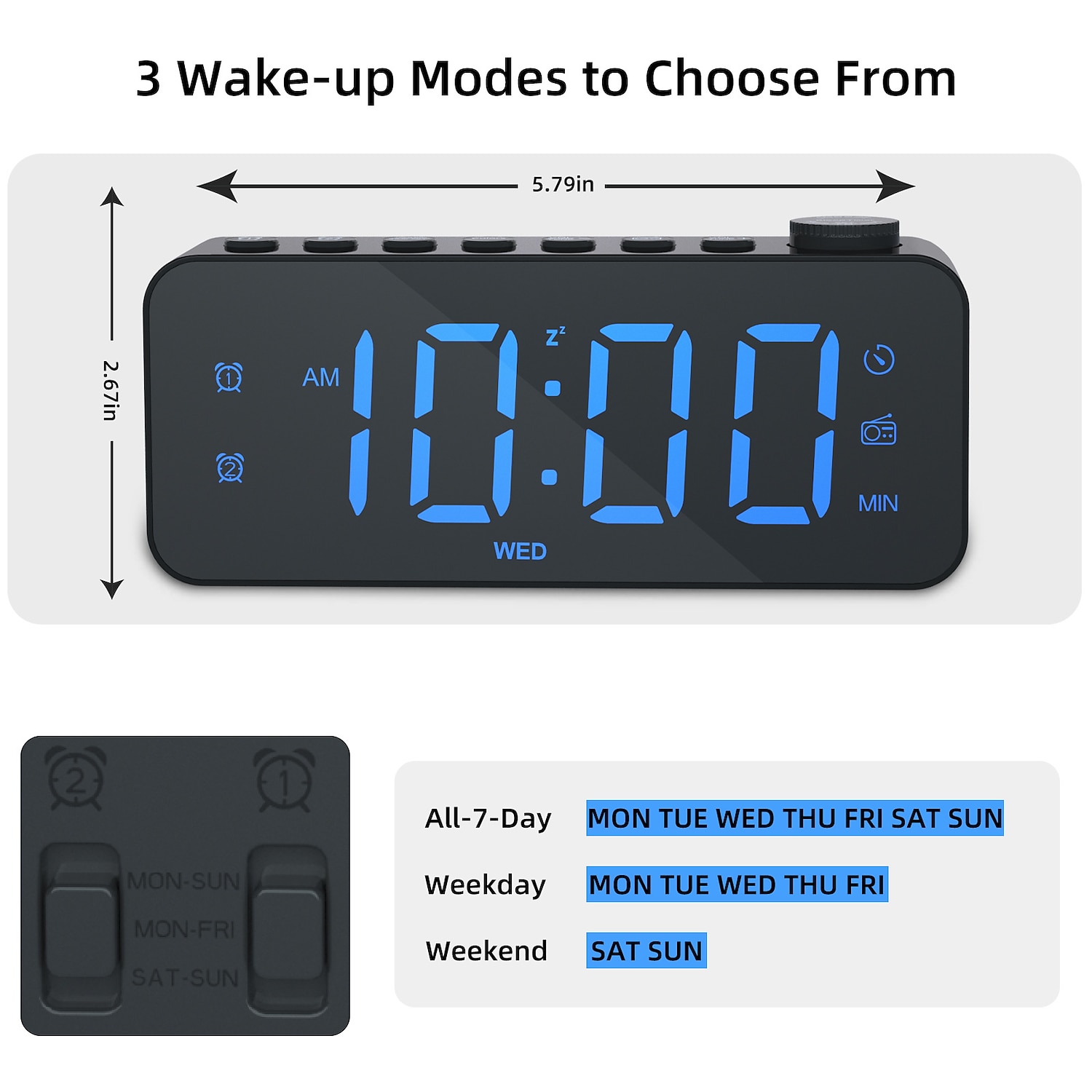 1pc Dynamic RGB Color Changing FM Radio Digital Alarm Clock with Sleep Timer and Dual Alarm - 8 Colors 12/24H Electronic LED Clock 2025 - $29.99 –P7