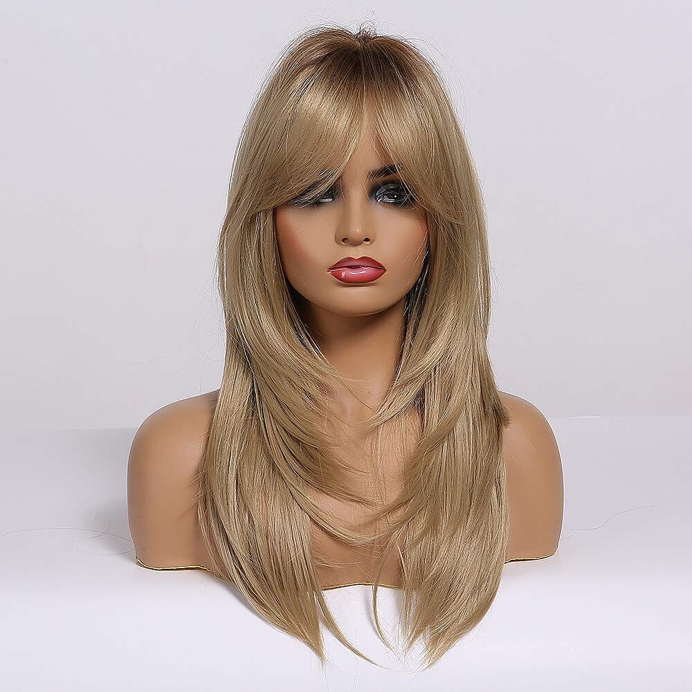 Red Wigs for WomenLong Layered Wigs with Bangs Heat Resistant Synthetic Fibre Wigs Halloween Cosplay Party Wigs 2025 - $24.99 –P13