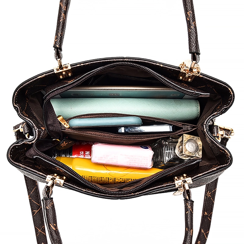 Damskie Torebka Torba przez ramię Torba na ramię Torba bostońska Skóra PU Biuro Codzienny Święto Wisiorek Zamek Duża pojemność Wodoodporny Trwały Geometryczny Kolorowy blok ciemny liść klonu z kaw 2026 - $34.99 –P7