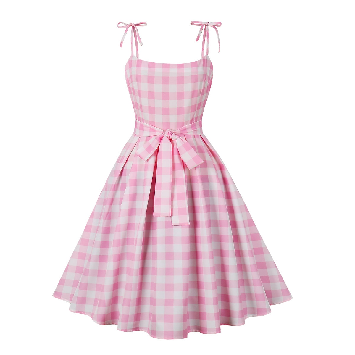 Retró 1950-es Rockabilly Déli Swing ruha Flare ruha baba Kockás Tarkán szőtt pamutszövet Női Farsang Álarcos mulatság Hétköznapi viselet Zsúr Retro témájú buli Felnőttek Ruha Tavaszi nyár 2025 - $35.99 –P8
