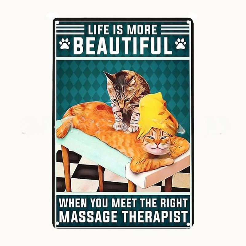 1pc Retro Metal Tin Sign Cute Cat Tin Sign Vintage Kitchen Signs Wall Decor, Painting Wall Hanging for Home Decor Wall Art Metal Tin Sign 20x30cm/8''x12'' 2025 - $10.99 –P11