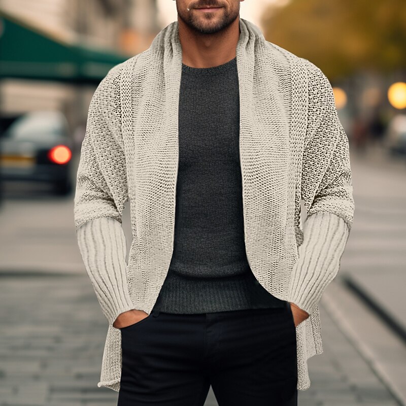 Herre Genser Cardigan Genser Riflet Strikke Normal Strikket عادي Åpen Forside Oppvarminger Moderne Moderne Dagligdagstøy Ut på byen Klær Vinter Svart Rosa S M L 2025 - $28.99 –P7