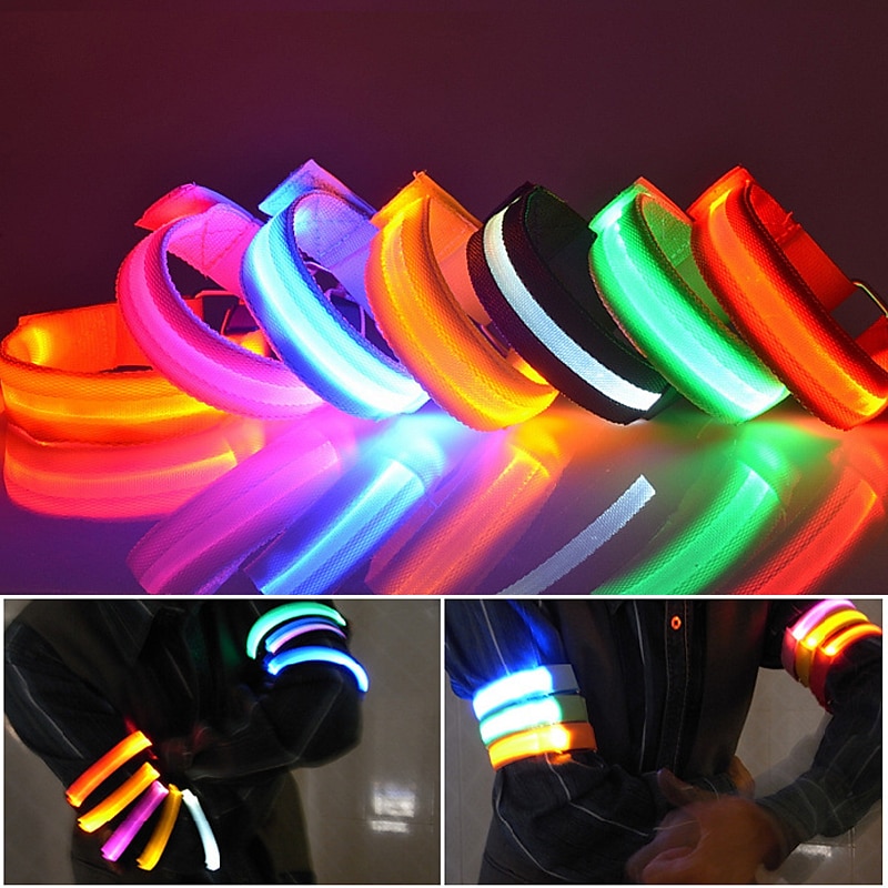 7 Farben leuchtende Armbänder, Sport-LED-Armbänder, verstellbares Lauflicht  für Läufer, Jogger, Radfahrer, Fahrrad-Warnlicht, Outdoor-Sport-Zubehör  2024 - $6.99