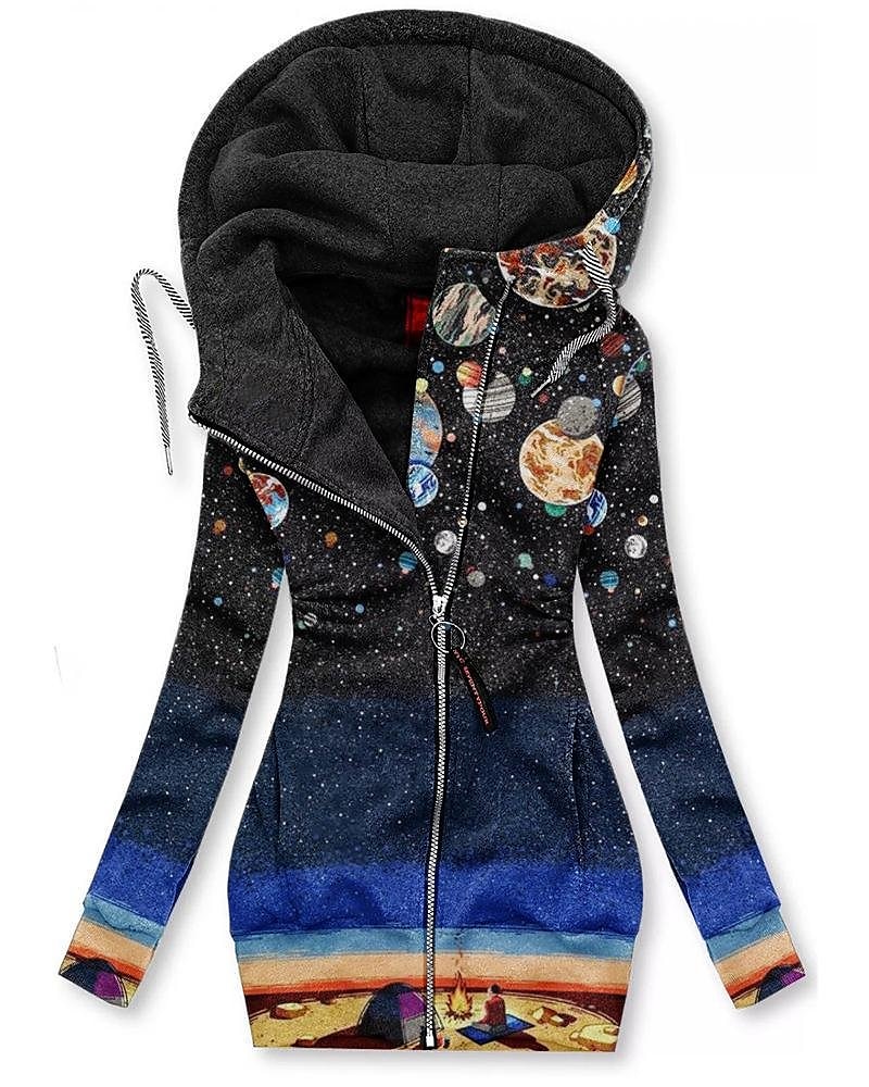 Sudaderas de Mujer Gráfico Floral Mariposa Deportiva Básica Manga Larga Hoodie Tops Regulares Casual Calle Cremallera Ajustable Bolsillo Frontal Negro Blanco Rosa Rojo Azul Otoño Invierno 2025 - $29.99 –P3