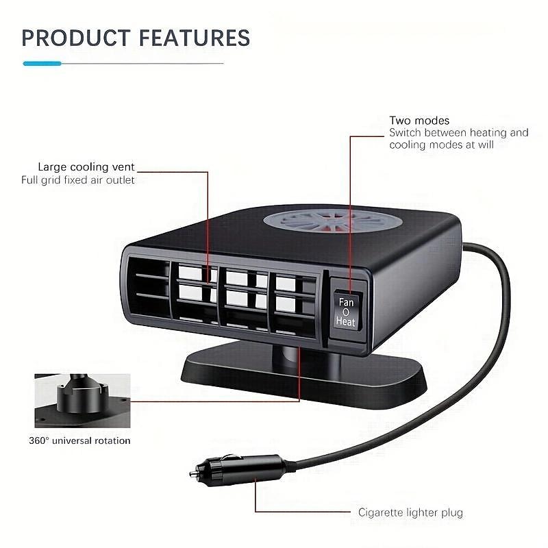 auto heater speed hot fan auto elektrische kachel grote vrachtwagen auto heater auto ontdooien defogger 2026 - $44.99 –P5