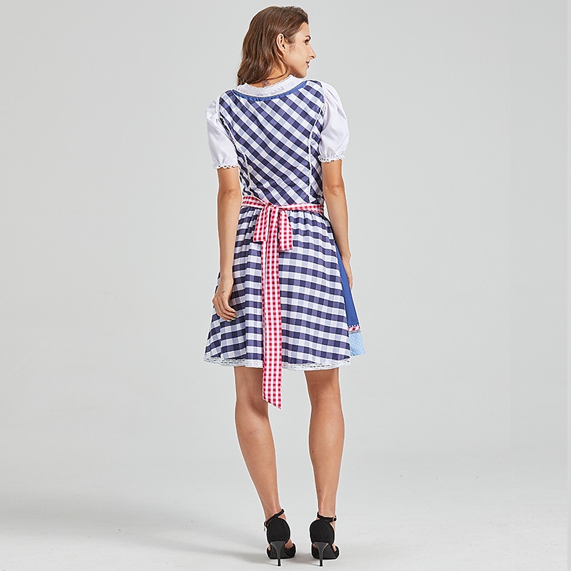 Oktoberfest Dirndl Trachtenkleader Oktoberfest / øl bayerske bayerske Wiesn Tradisjonell stil Enger Dame Tradisjonell stil klut Topp Kjole Forkle 2025 - $48.99 –P4