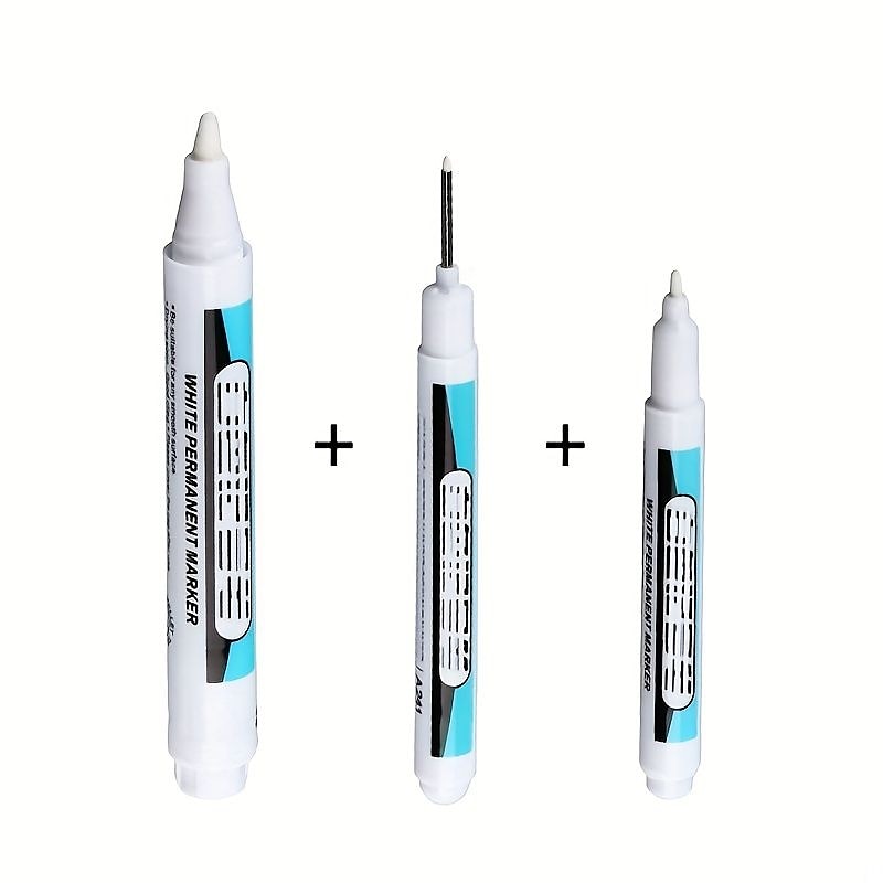 1/2 pz set di pennarelli per vernice permanente bianca per legno roccia plastica pelle vetro pietra metallo tela ceramica marcatore foro profondo 0,7 mm del 2025 a $7.99 –P13