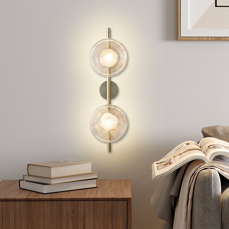 LED applique murale intérieure verre 1/2 lumières intérieur moderne simple applique murale led silicone applique murale est applicable à la chambre salon salle de bain couloir blanc chaud 110-240v de 2025 ? $199.99 –P6
