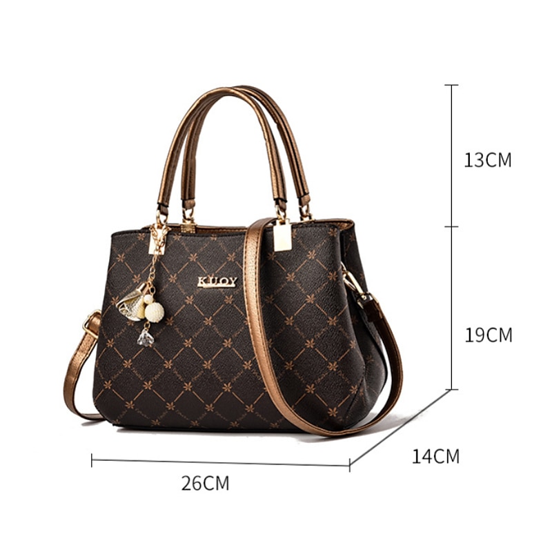 Damskie Torebka Torba przez ramię Torba na ramię Torba bostońska Skóra PU Biuro Codzienny Święto Wisiorek Zamek Duża pojemność Wodoodporny Trwały Geometryczny Kolorowy blok ciemny liść klonu z kaw 2026 - $34.99 –P8