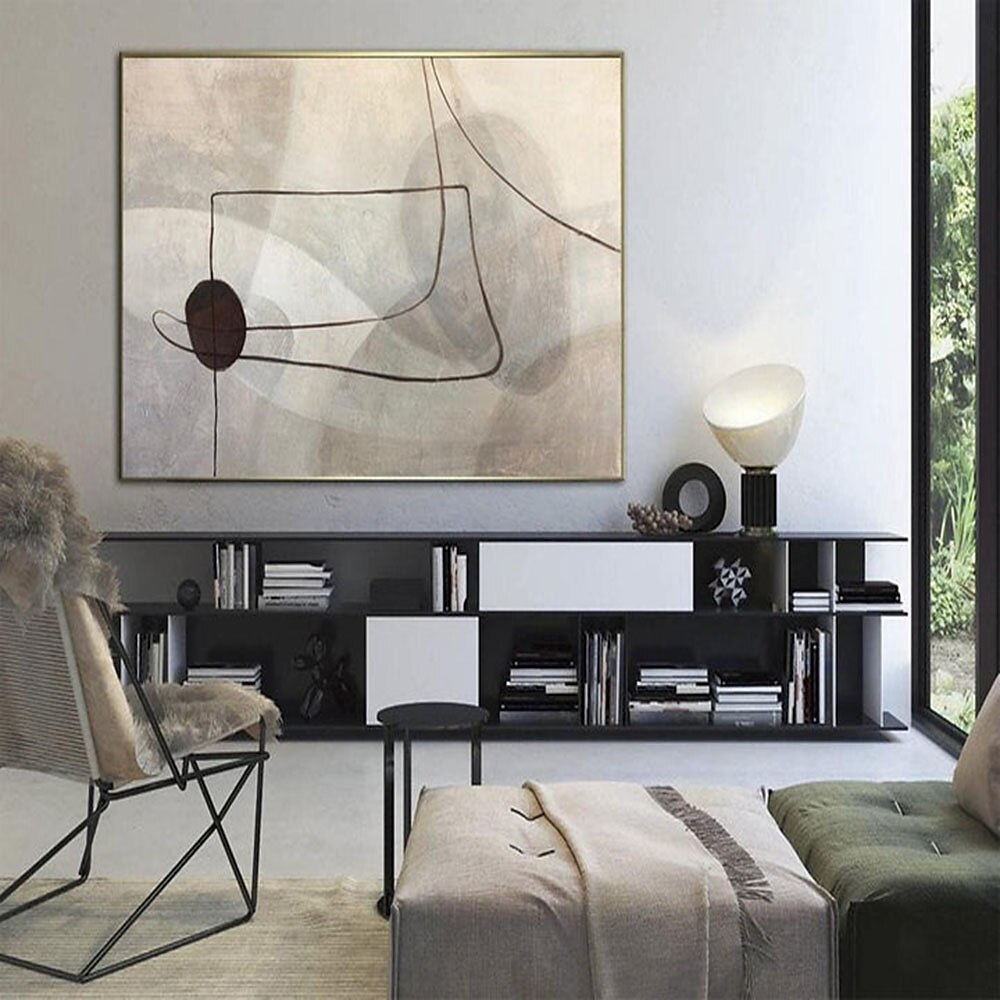 Peinture à l'huile Hang-peint Peint à la main Verticale Abstrait Paysage contemporain Moderne Toile roulée (sans cadre) de 2025 ? $88.99 –P3