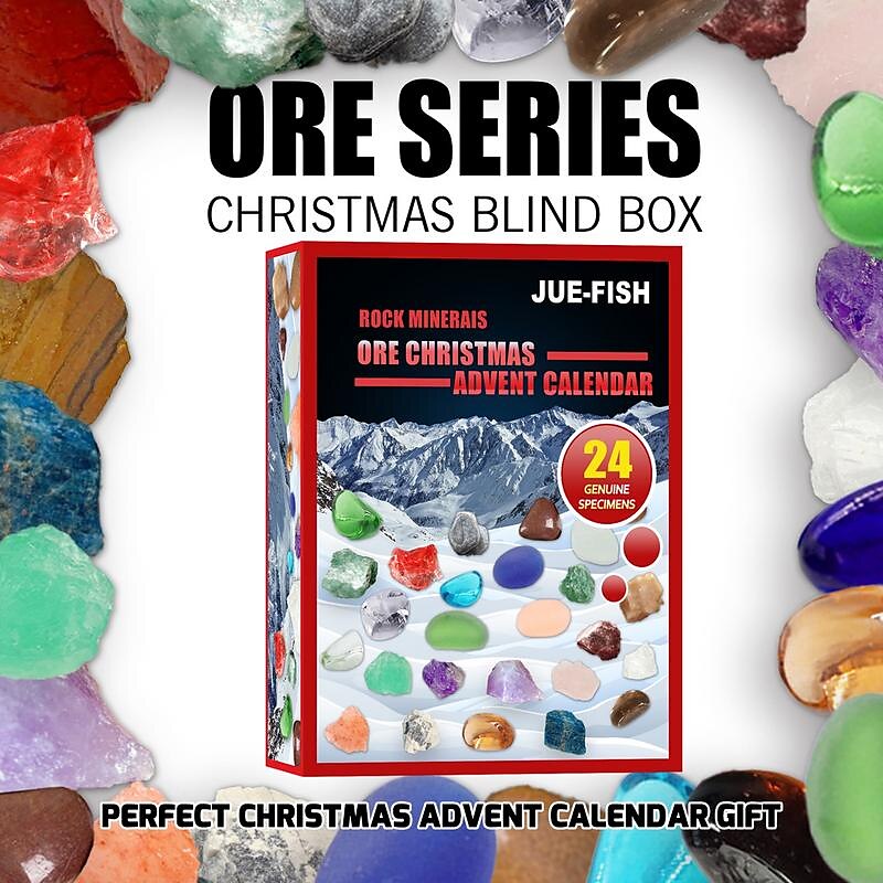 Rock Collection Advent Calendar 2023 With 24 Gemstones Minerals