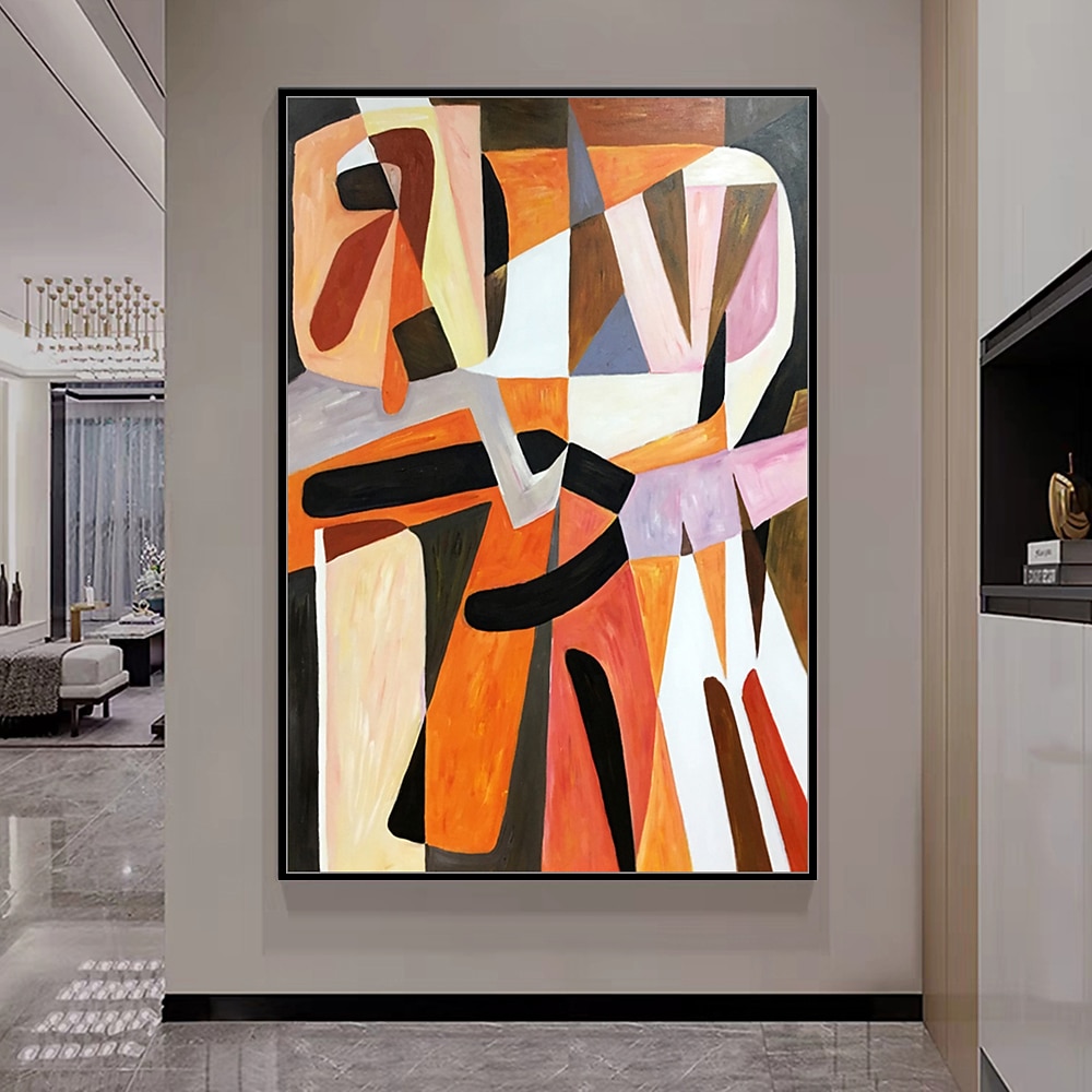 Mintura Handmade Abstract Color Block Oil Paintings On Canvas Wall Art ...