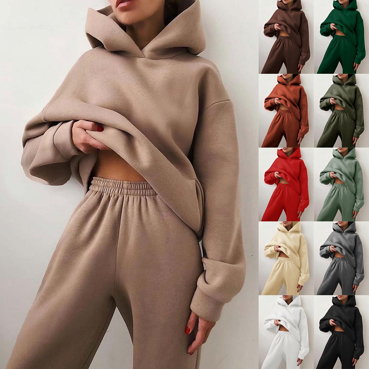 Women's Sweatsuit Set in camel