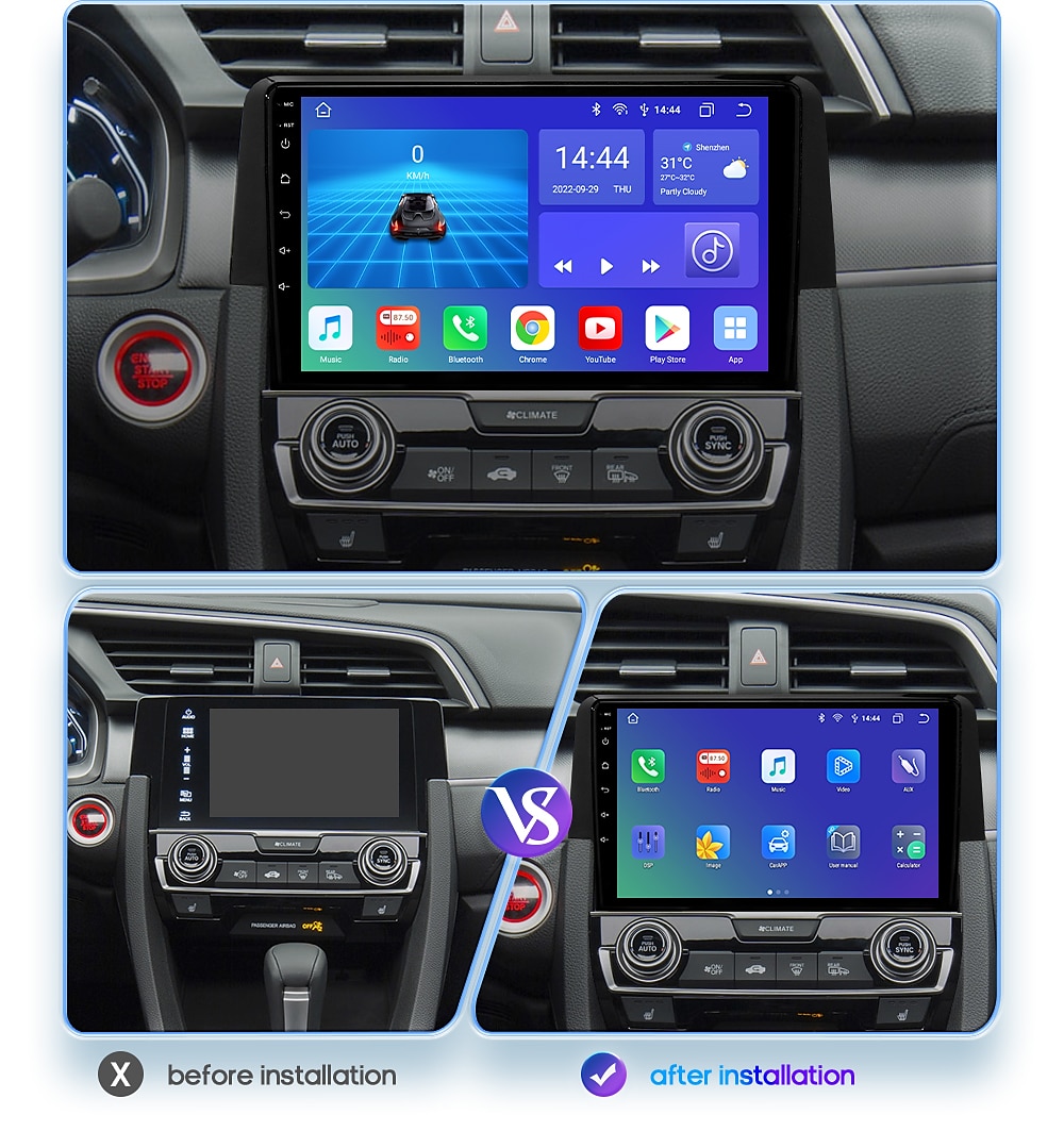 Android 12 Car Multimedia DSP For Honda Civic 10th 2016-2021 Radio Video Navigation Stereo Head Unit Screen Carplay 2025 - $228.79 –P2