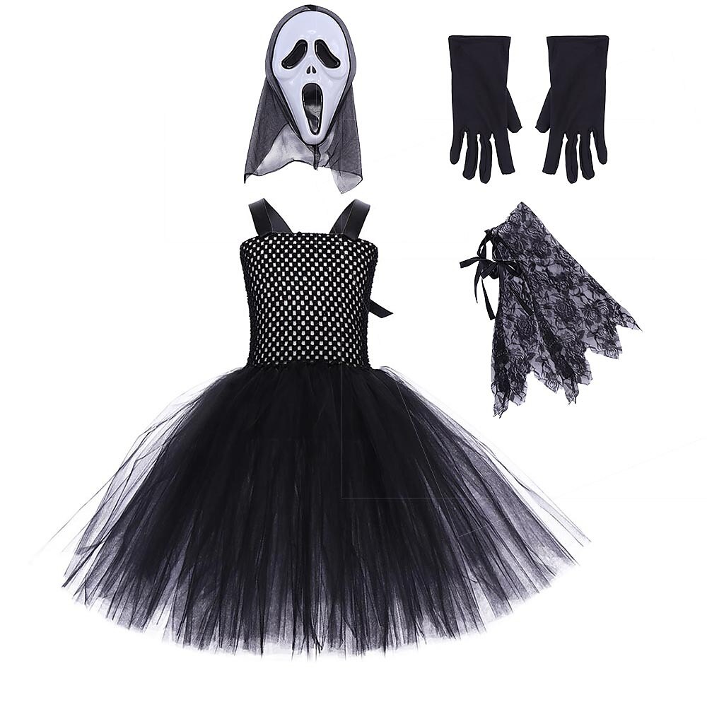 Kids Wednesday Addams Cosplay Costume Dress Addams Family Girls Halloween  Outfit