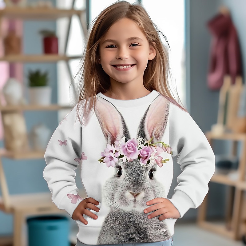 Fille 3D Graphic Bande dessinée Chat Sweatshirt manche longue 3D effet Eté Automne Mode Vêtement de rue Adorable Enfants 3-12 ans Extérieur Casual du quotidien Standard de 2025 ? $16.49 -P10
