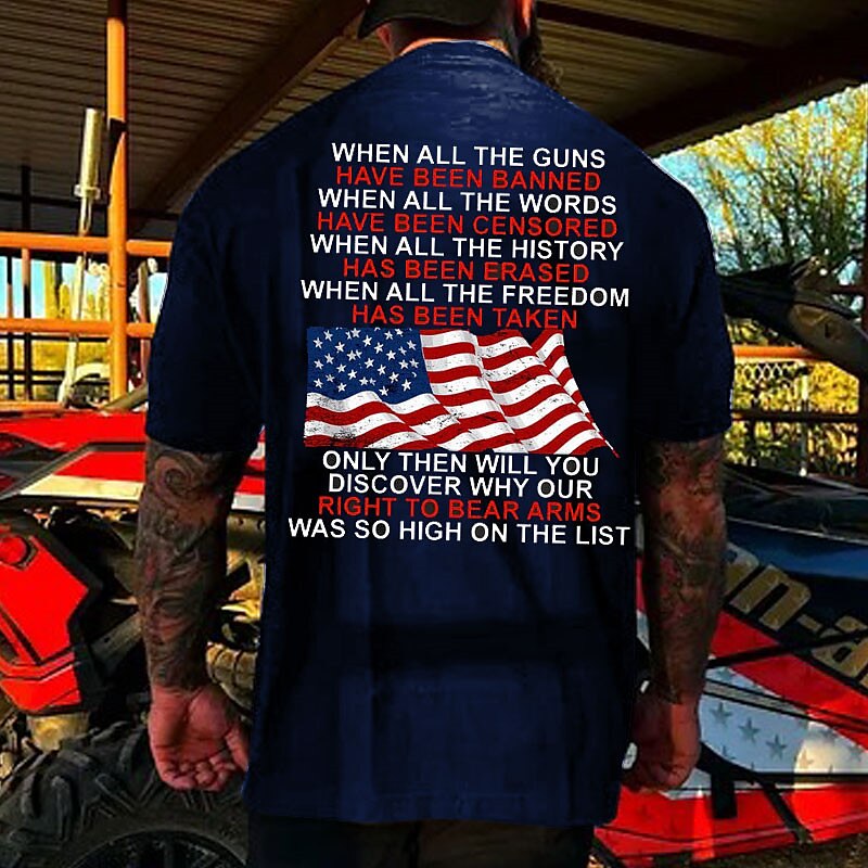 Veterans Day Men's Patriot Patriotic Veteran Letter National Flag T shirt Graphic Tee Back Print T Shirt Short Sleeve T shirt 3D Print Crew Neck Shirt Designer Retro Vintage Outdoor Daily Vacation 2025 - $17.99 –P1