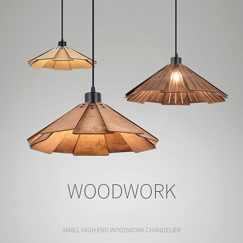 lampada a sospensione moderna lampada a sospensione geometrica paralume in legno naturale illuminazione corridoio lampadario lampada da soffitto per camera da letto cucina isola fattoria 110-240v del 2025 a $152.99 –P1