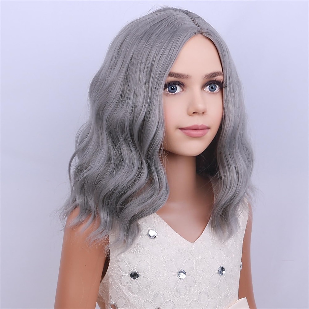 Blonde Perücke Kinder Kinderperücke kurze wellige Perücke aschblonde Perücke gemischte blonde Perücke für Mädchen Cosplay Party hitzebeständige blonde synthetische Haarperücke Halloween Perücken 2026 - RON 84.64 –P16