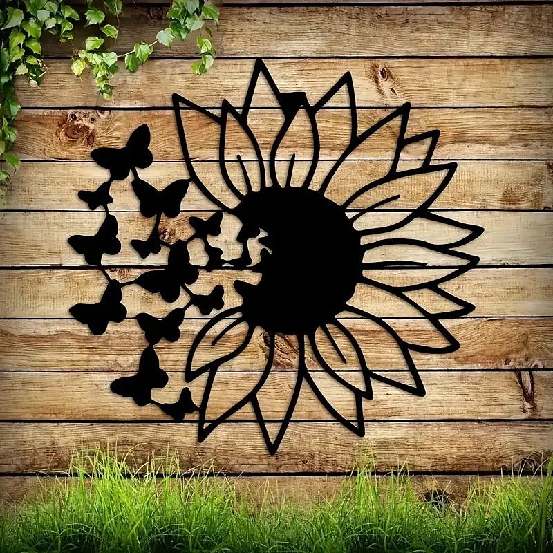 fluture modern floarea soarelui decor de perete metalic copacul vieții artă de perete metalică ornament de pasăre acasă dormitor sufragerie decor fereastră 2026 - $23.99 –P4