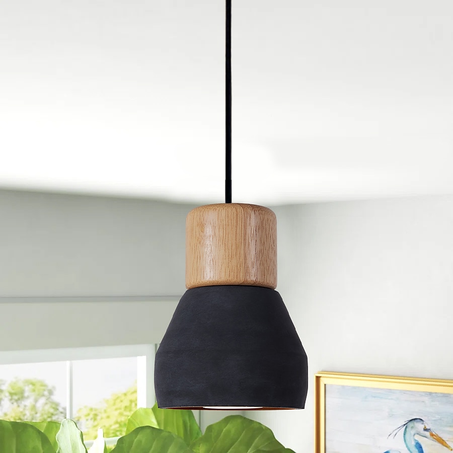LED Pendant Light Wood Art Cement Concrete Hanging Lamp Simple Cafe Restaurant Bar Pendant Light E27 Light Source Metal Iron Art Droplight Flashlight Concrete Ceiling Light 110-240V 2025 - $67.99 –P13