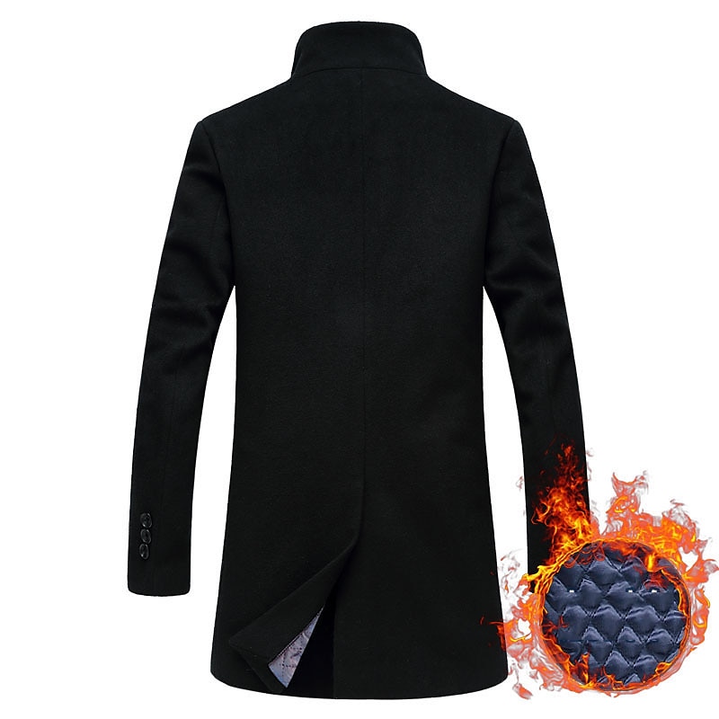 Herr Vinterkappa Yllekappa Rock Trenchcoat Utomhus Dagliga kläder Höst vinter Polyester Vindtät jacka Ytterkläder Kläder Mode Streetwear Slät Drottning Anne Enkelknäppt med Ett Knapphål 2025 - $83.99 –P6