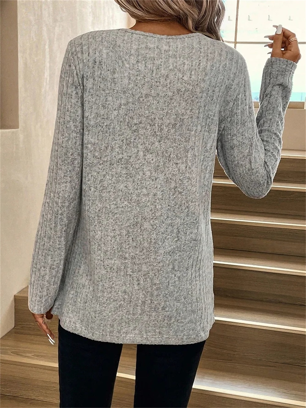 Női Ing Csipke ing Blúz Patchwork hálós felső Színes Elegáns Divat Alap Hosszú ujj Kerek Normál felsők Hétköznapi Csipke Kollázs Szürke Tavasz Ősz 2025 - $26.99 –P2