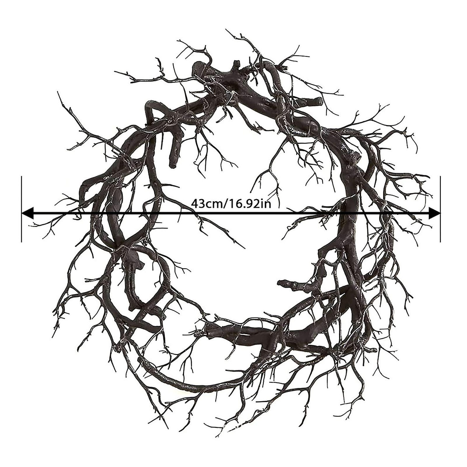 Halloween Wreath Decoration for Front Door Orange Lights Glitter Black Branch Wreath Halloween Decorations Home Indoor Outdoor Party Wall Decor Vintage Outside Hanging Window Garland Yard Scary 2026 - $21.79 –P7