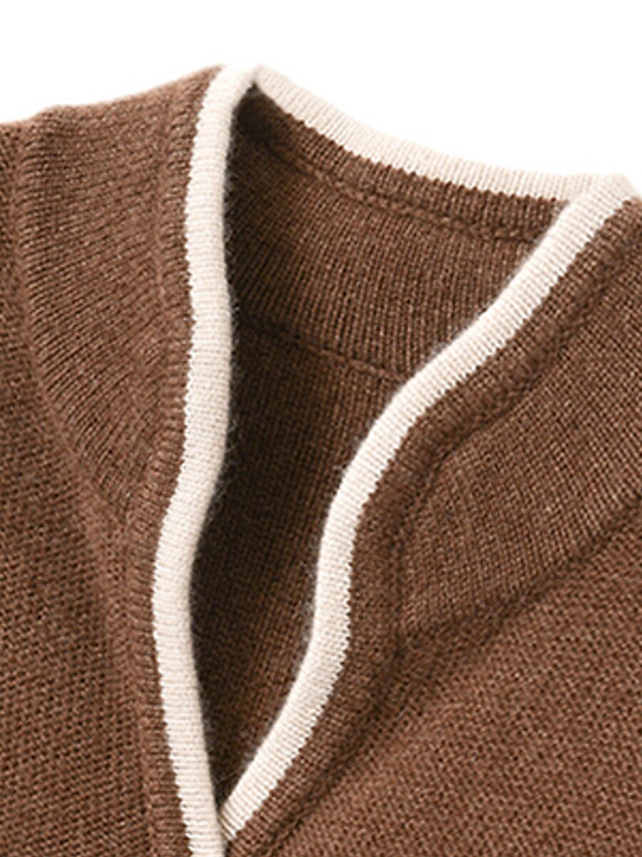 Women's Cardigan Sweater Stand Collar Ribbed Knit Alpaca Wool Button Pocket Fall Winter Outdoor Daily Going out Stylish Casual Soft Long Sleeve Solid Color Brown Beige Grey M L XL 2023 - US $27.99 –P6