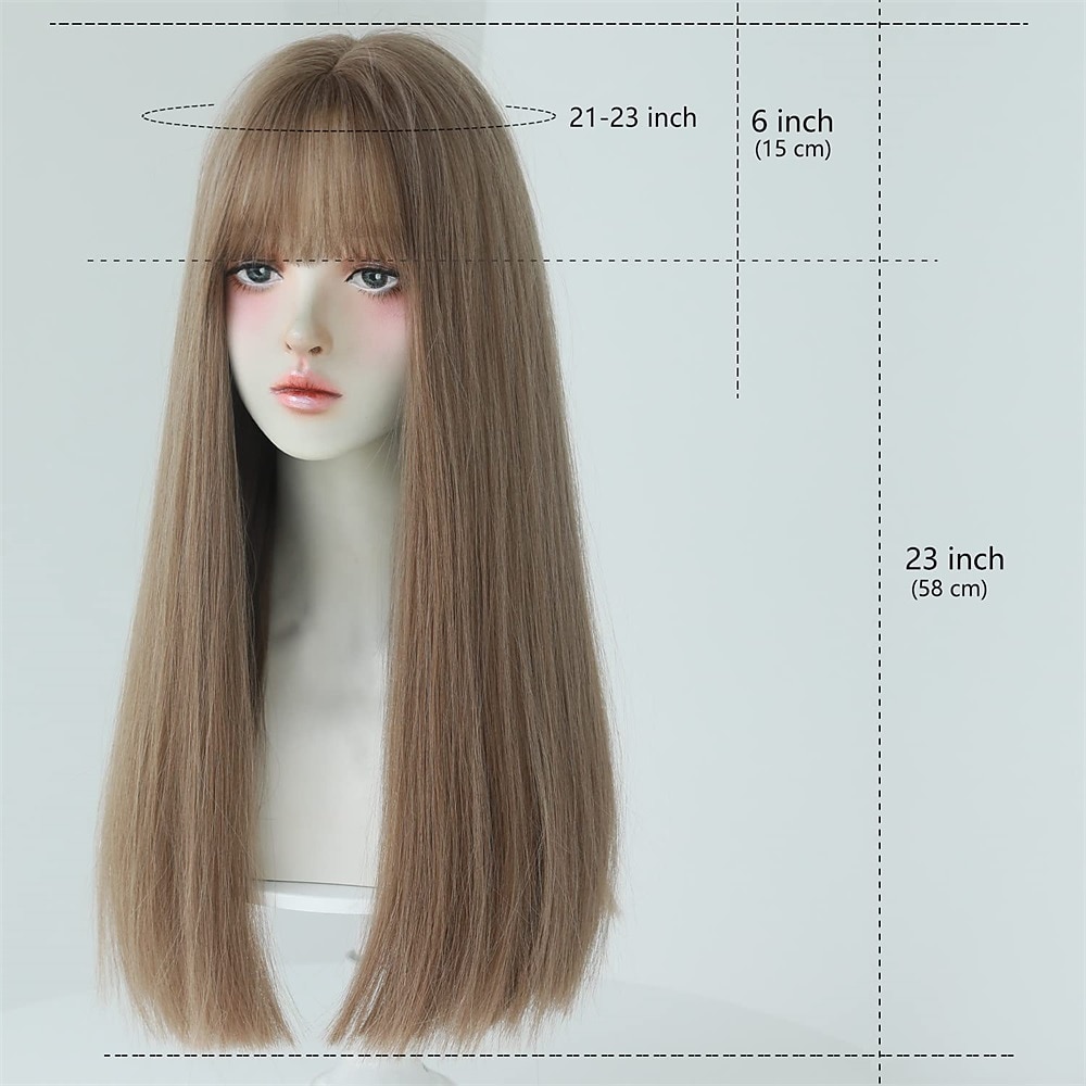 Red Wigs with Bangs Burgundy red Synthetic Long Straight Wig for Women Party and Cosplay Bright Red Wig 2025 - Kč485 –P2