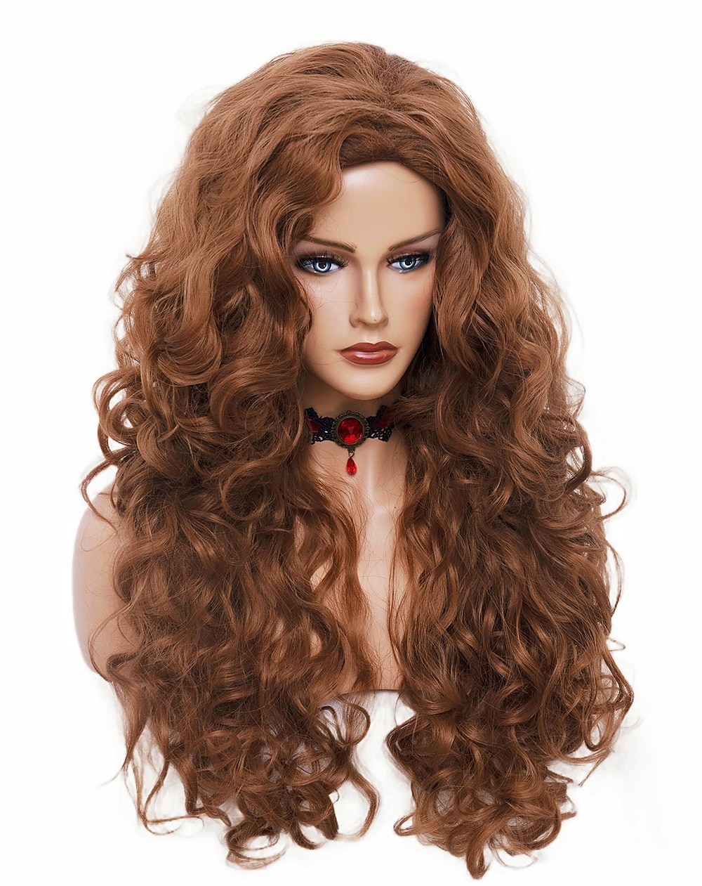 dlouhé vlnité paruky 28palcová přírodní béžová smíšená blond syntetická pernatá kudrnatá paruka pro ženy halloween cosplay party paruky 2025 - $23.99 –P9
