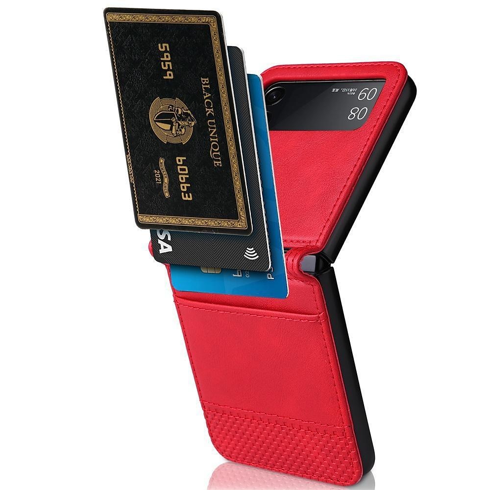 lærveske for samsung galaxy z flip5 flip 5 4 3 flip4 flip3 5g hybrid kortholder spor beskyttende telefon lommebokdeksel funda coque for samsung galaxy z flip 5 4 2025 - $17.99 –P7