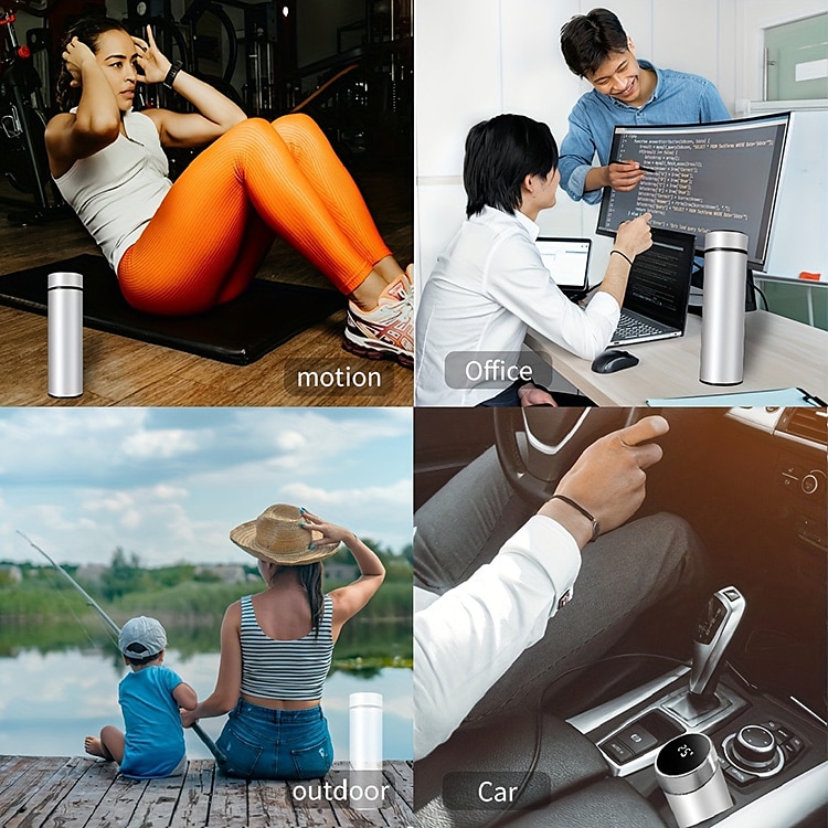 480 ml Digital Thermos Cup Intelligent Temperature Smart Digital Thermal Coffee Travel Mug - Touch Display Temperature, Stainless Steel Vacuum Flask - Perfect Gift for Back To School 2025 - $19.99 –P5