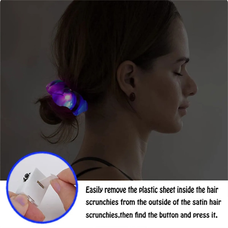 5pcs LED Luminous Hair Scrunchies Light Up Hair Scrunchies Elastic Light Women Girls Hair Bands for Halloween Christmas Party 2026 - $13.99 –P3