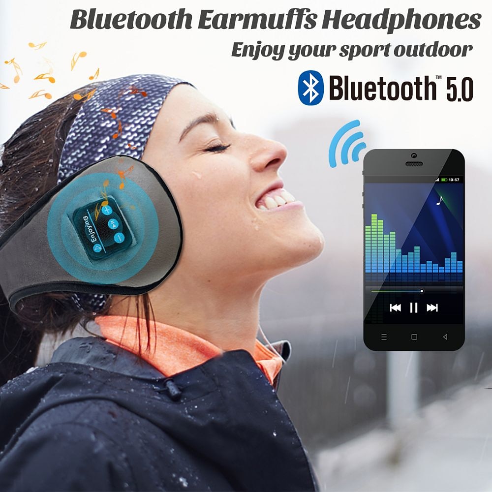 Bluetooth Наушники-ушанки Унисекс Складные Тёплые наушники Bluetooth 4.2 Беспроводные музыкальные наушники с микрофоном для зимних прогулок подарок на День Святого Валентина 2026 - $13.99 –P2