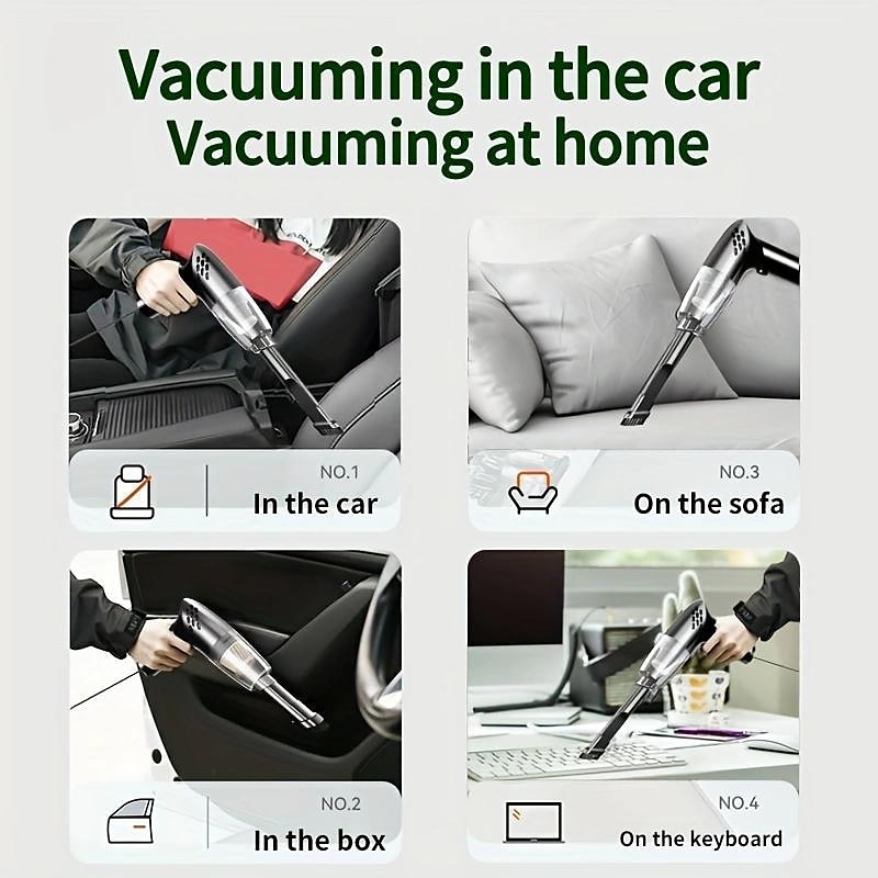 draadloze autostofzuiger grote zuigauto kleine auto mini krachtige handstofzuiger 2025 - $31.99 –P5