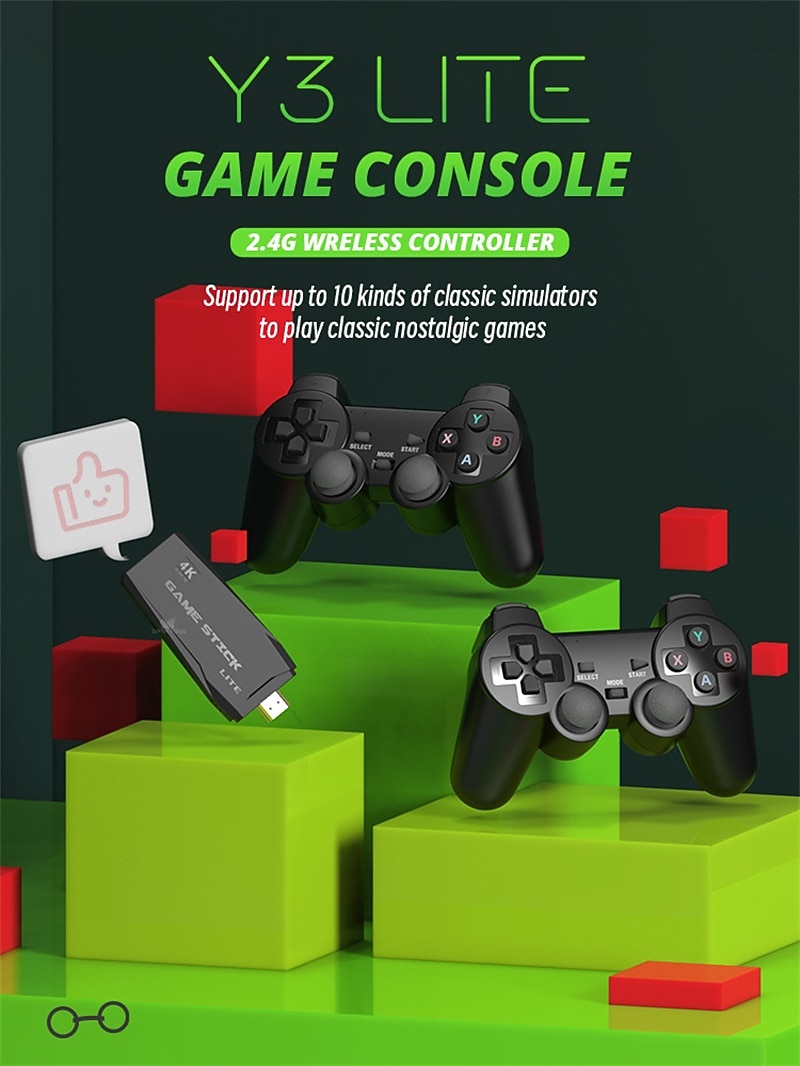 2025年 データカエルレトロビデオゲームコンソール2.4gワイヤレスコンソールゲームスティック4k 10000ゲームポータブルビデオゲームデンディゲームコンソールテレビ用、友人や子供へのクリスマス誕生日パーティーギフト  コレクション – $44.99 –P12