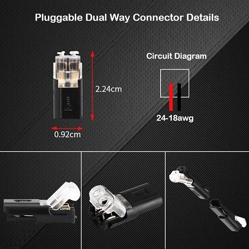 10 stks snel aansluiten en loskoppelen draad connector splicing kabel krimpen terminal draad bedrading led auto connector 18-22awg peel-gratis soldeerloze snelle draad connector dubbele draad plug en 2025 - $18.99 –P5