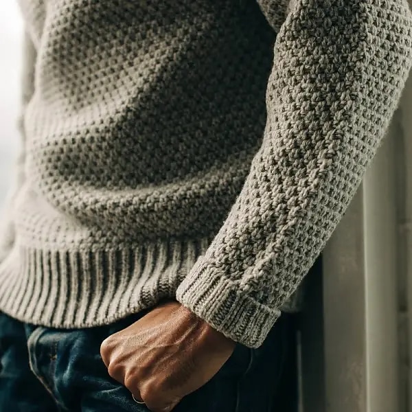 Herren Pullover Herbstpullover Overall Gerippt Gehäkelt Stricken Standard Strick Glatt Rundhalsausschnitt Retro Arbeit Freizeitskleidung Bekleidung Winter Schwarz Weiß M L XL 2025 - $30.99 –P6