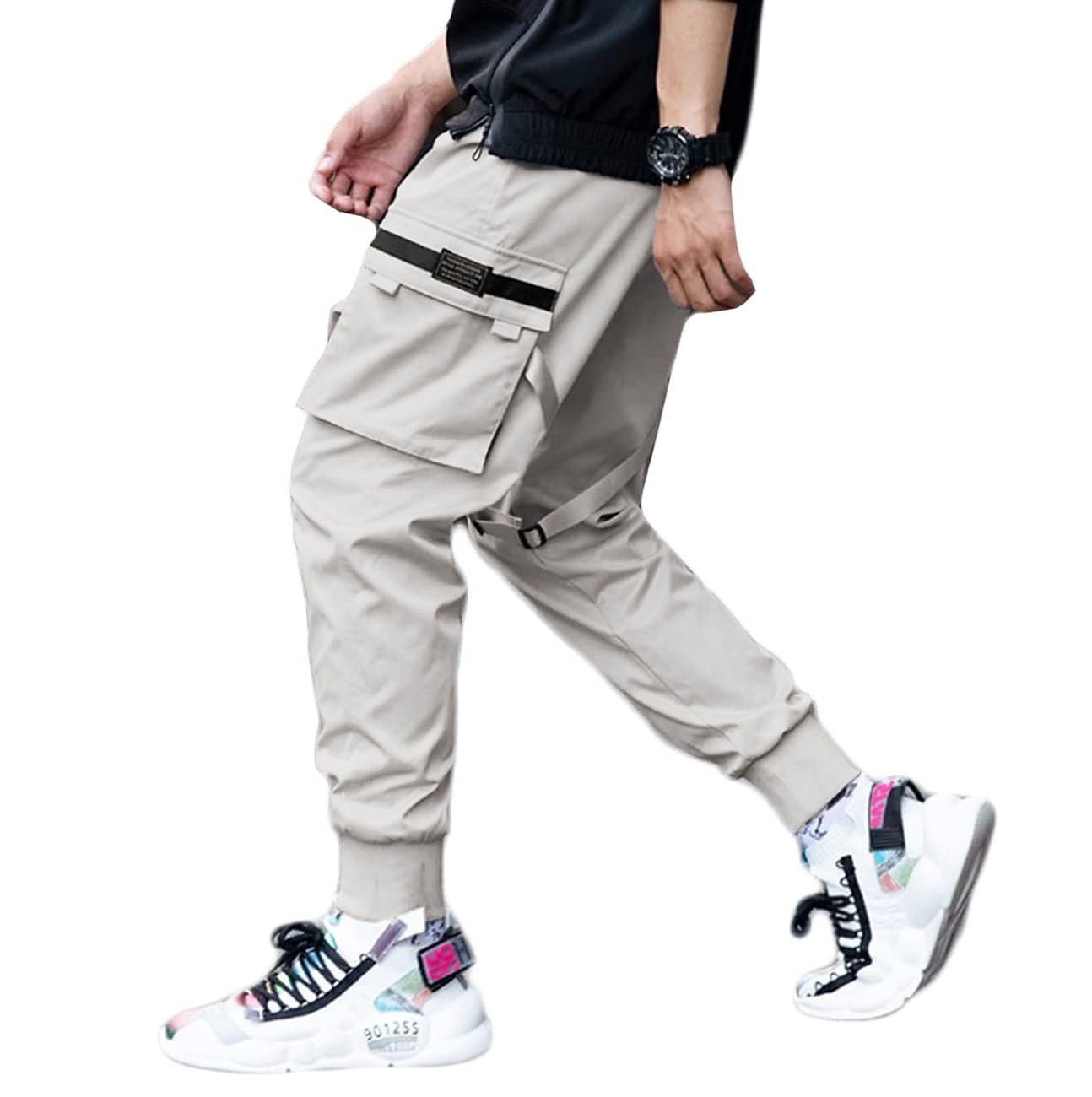 Men's Cargo Pants Cargo Trousers Joggers Techwear Drawstring Elastic Waist Multi  Pocket Plain Ankle-Length Casual Weekend Cotton Streetwear Hip Hop Black  2024 - $19.49