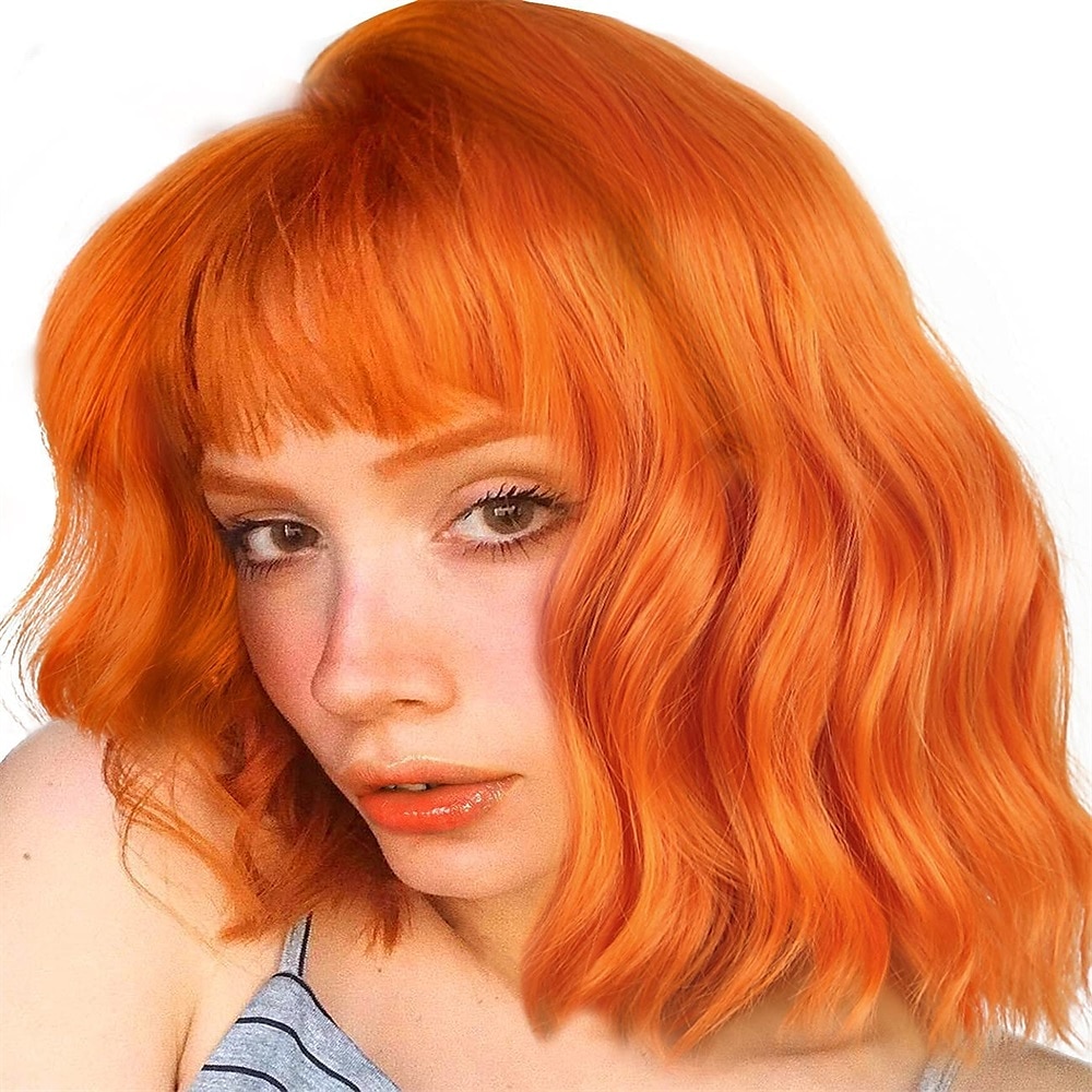 Kurze Bob-Perücken mit Pony für Frauen, lockere gewellte Perücke, lockige, schulterlange Bob-Perücke, synthetische Cosplay-Perücke für Mädchen, bunte Kostüm-Perücken 2025 - $21.99 –P10