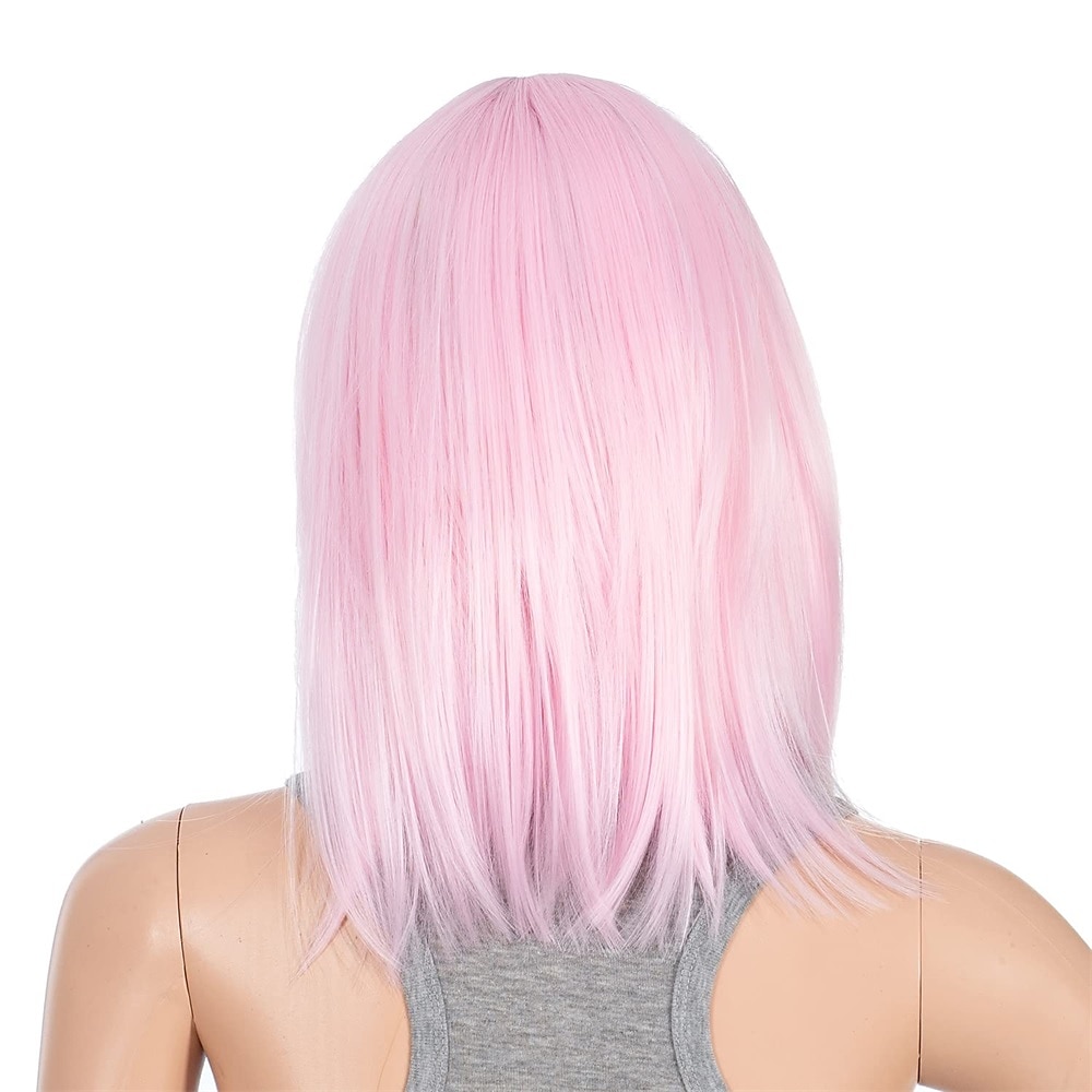 Perruque bob courte droite ombrée bleu rose multicolore de 10 pouces avec frange perruque synthétique colorée de cosplay pour les fêtes quotidienne pour femmes et enfants avec bonnet de perruque de 2025 ? $19.49 –P13