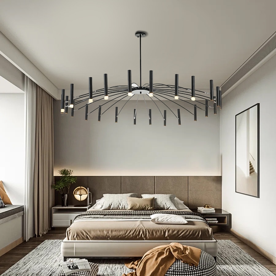 sputnik люстра металлическая люстра 3 цвета свет 12/15/18/24 голова люстра черного цвета для спальни,гостиной,столовой 85-265v 2026 - $331.19 –P12