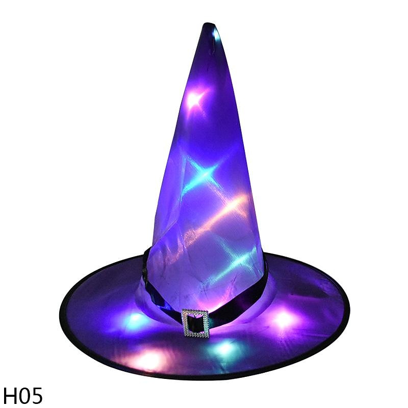 1 st halloween led häxhatt glödande häxhatt halloween kostym rekvisita utomhus träd hängande prydnadsföremål 2025 - $13.99 -P9